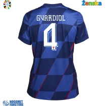 Hrvatska Josko Gvardiol #4 Gostujuci Dres za Ženska EP 2024 Kratak Rukav